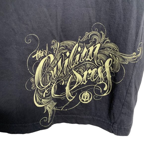 Civilian Dress Day of the Dead Crewneck T Shirt 2XL Black Short Sleeves Pinup - Picture 6 of 8